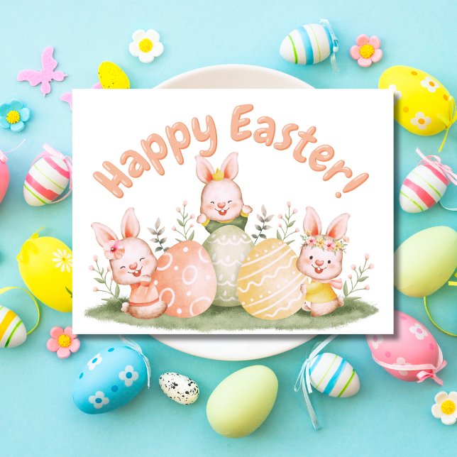 Postal Festiva Saludos de Pascua a los Huevos (Subido por el creador)