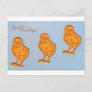 Postal Festiva Saludos de Pascua Chicles Azul