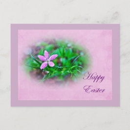 Postal Festiva Saludos de Pascua Deptford Pink Wildflower
