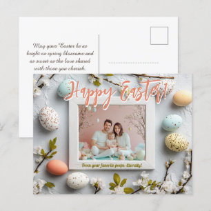 Postal Festiva Saludos de Pascua 🥚 🌸 Personalizable