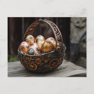 Postal Festiva Saludos de Pascua Steampunk