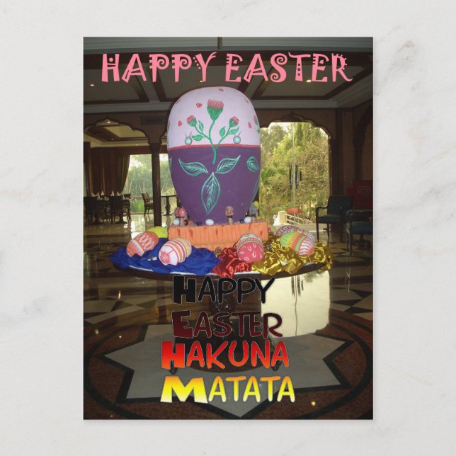 Postal Festiva Saludos de Pascua y mejores deseos (Anverso)