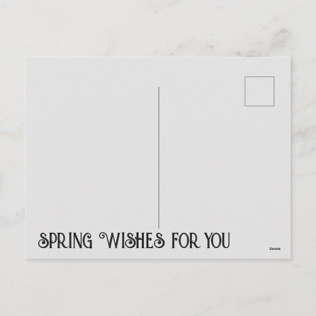 Postal Festiva Saludos de primavera (Reverso)
