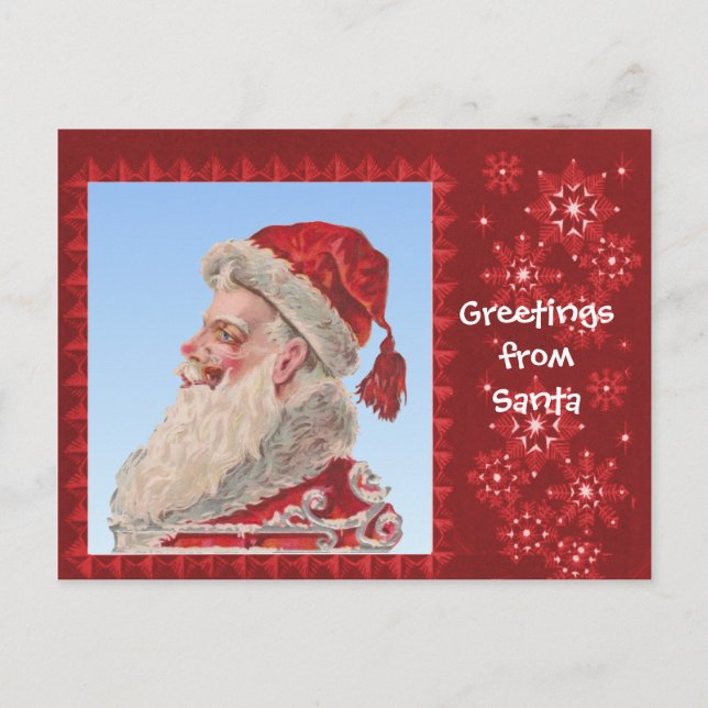 Postal Festiva Saludos de Santa Claus (Anverso)