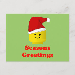 Postal Festiva Saludos de Santa Minifig Seasons