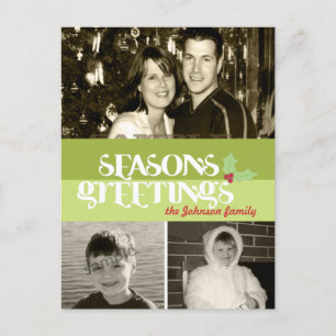 Postal Festiva Saludos de Seasons