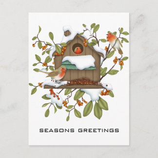 Postal Festiva Saludos de Seasons