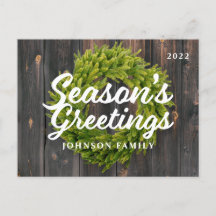 Saludos de temporada al país Rústico de la Madera 