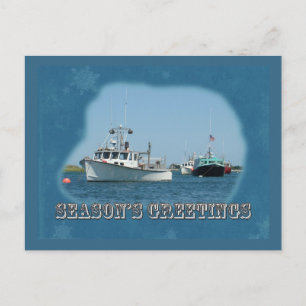 Postal Festiva Saludos de temporada - Barcos Chatham Harbour