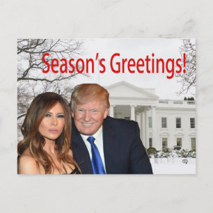 Postal Festiva Saludos de temporada de Donald y Melania