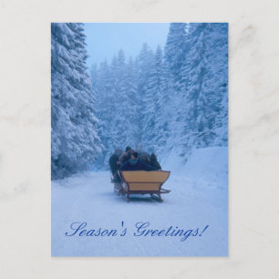 Postal Festiva ¡Saludos de temporada invernal nevada!