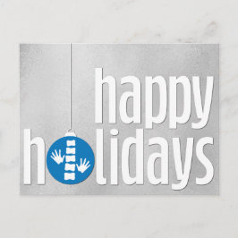 Postal Festiva Saludos de temporada moderna Chiropractica azul pl