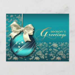 Postal Festiva Saludos de temporada. Navidades Bauble