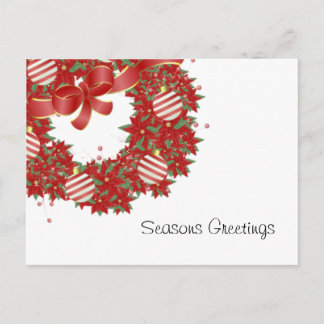 Postal Festiva Saludos de Wreath de Peppermint