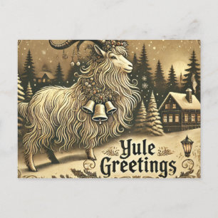 Postal Festiva Saludos de Yule - Festividades de Goat