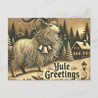 Postal Festiva Saludos de Yule - Festividades de Goat
