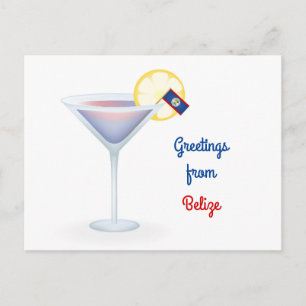 Postal Festiva Saludos desde Belice Cocktail Holiday Card