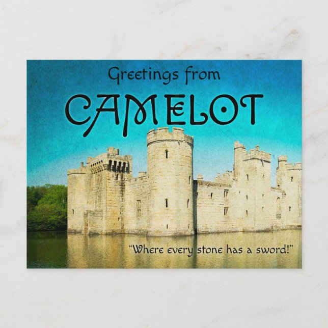 Postal Festiva Saludos desde Camelot Postcards (Anverso)