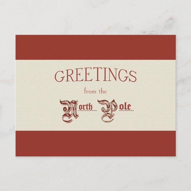 Postal Festiva Saludos desde el Polo Norte (Anverso)