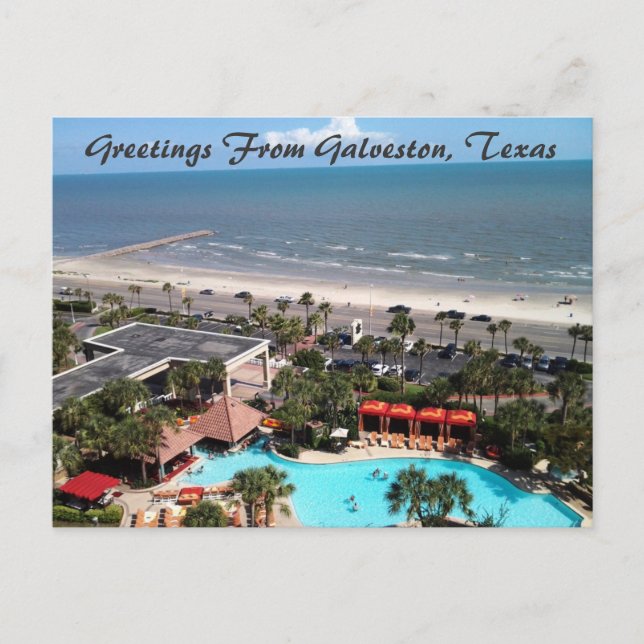 Postal Festiva Saludos desde Galveston, Texas Postcard (Anverso)