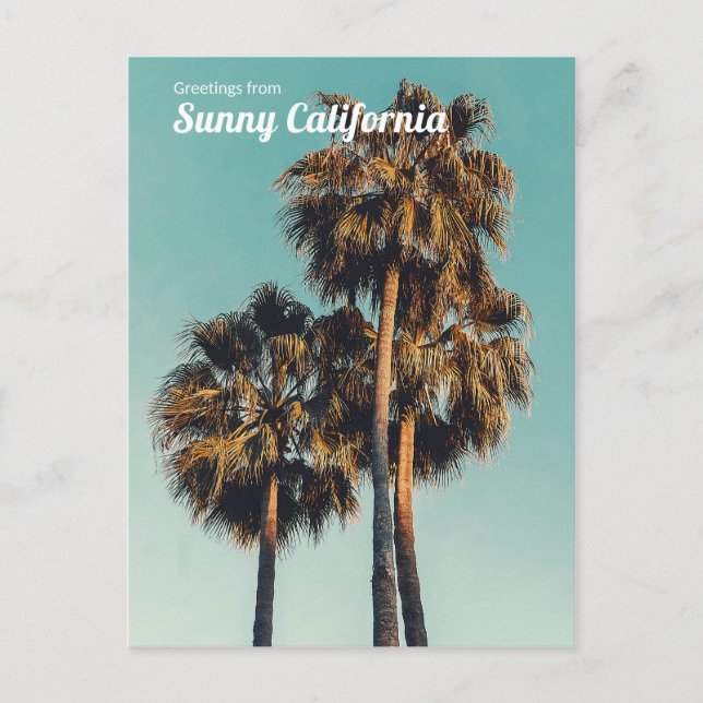 Postal Festiva Saludos desde Sunny California (Anverso)