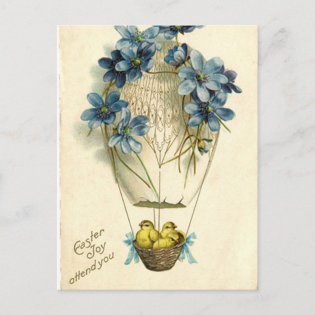 Postal Festiva Saludos felices del deseo de Pascua del viejo (Anverso)