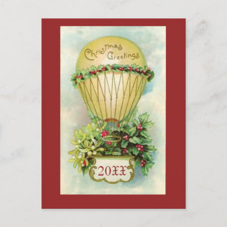 Postal Festiva Saludos navideños con fecha de Personalizable