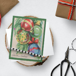 Postal Festiva Saludos navideños de la bifurcación de la ramifica