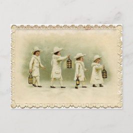 Postal Festiva Saludos navideños de la reproducción antigua