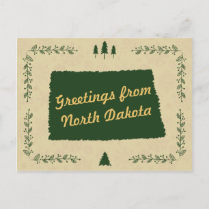 Postal Festiva Saludos navideños de Navidades estatales de Dakota