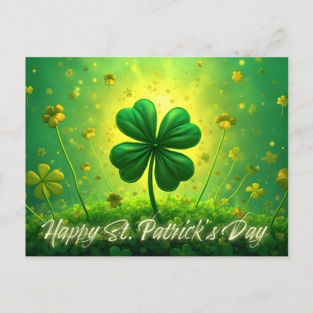 Postal Festiva Saludos para el Día de San Patricio (Anverso)