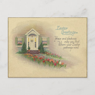 Postal Festiva Saludos vintage de Pascua