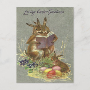 Postal Festiva Saludos vintage de Pascua