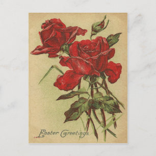 Postal Festiva Saludos vintage de Pascua