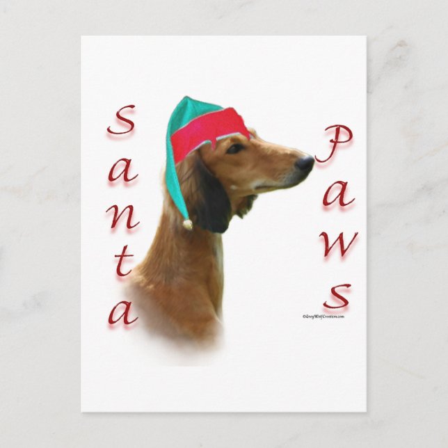 Postal Festiva Saluki Santa Paws (Anverso)