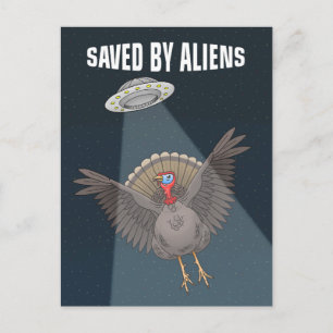 Postal Festiva Salvados por alienígenas en Acción de Gracias