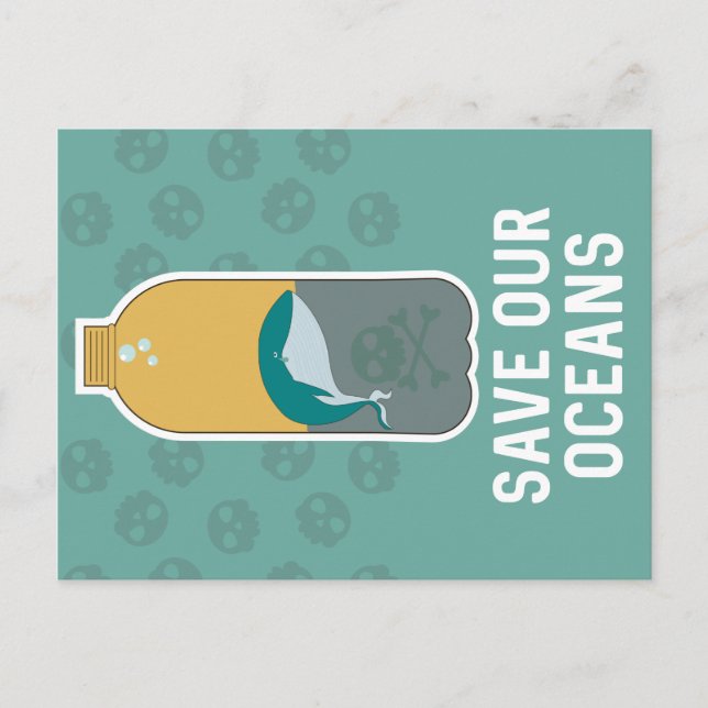 Postal Festiva Salvar nuestros océanos // Conciencia sobre el cam (Anverso)