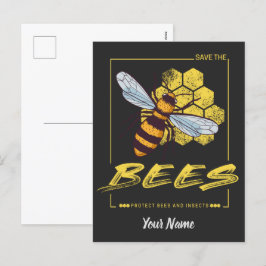 Postal Festiva Salven las abejas para apicultores y piratas