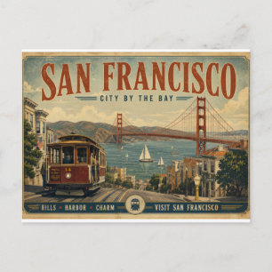 Postal Festiva San Francisco Antiguo Ciudad junto a la Bahía Escé