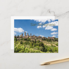 Postal Festiva San Gimignano Toscana Italia Panorama Souvenir