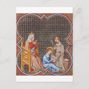 Postal Festiva San Luis IX de Francia Patrono de Reyes Arte