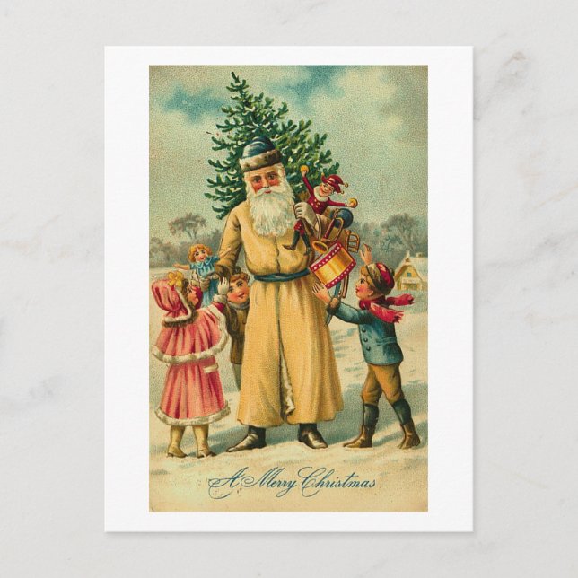 Postal Festiva San Nick y los niños en los Navidades (Anverso)