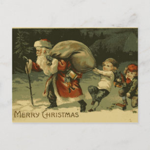 Postal Festiva San Nick y los niños Vintage