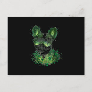 Postal Festiva San Patrón Día Boston Terrier Shamrock Mascota per