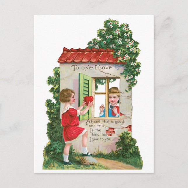 Postal Festiva San Valentín Antiguo (Anverso)