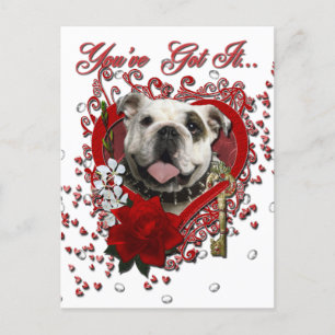 Postal Festiva San Valentín - Clave para mi corazón - Bulldog