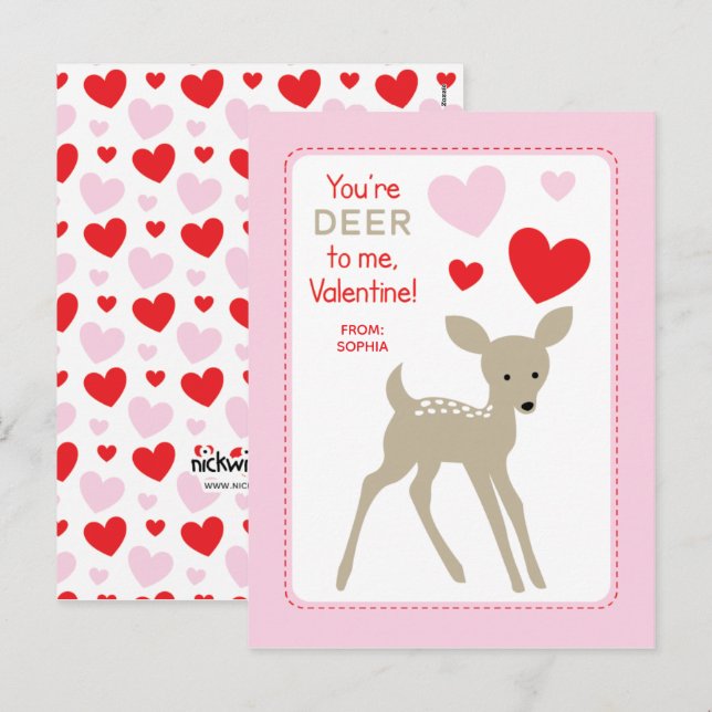 Postal Festiva San Valentín de clase venada (Anverso / Reverso)