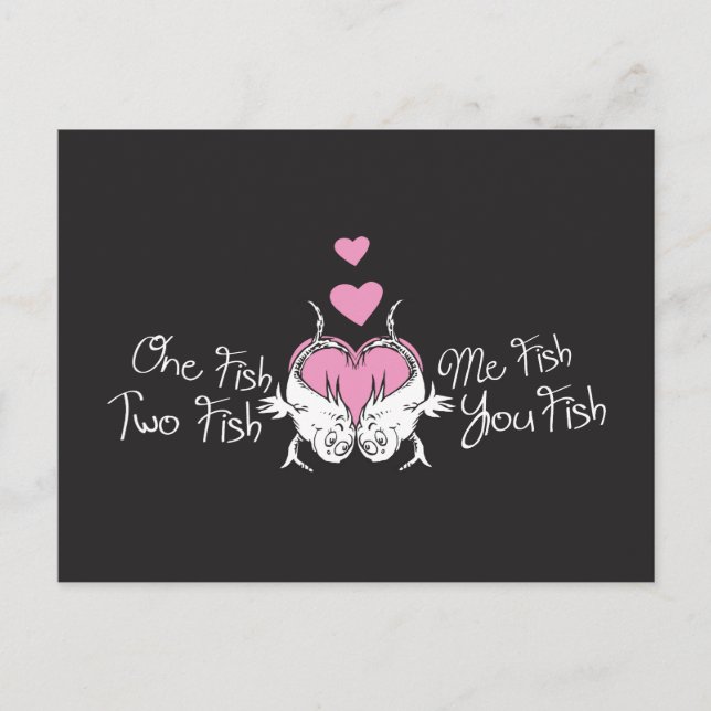 Postal Festiva San Valentín de Dr. Seuss | Un pez dos peces (Anverso)