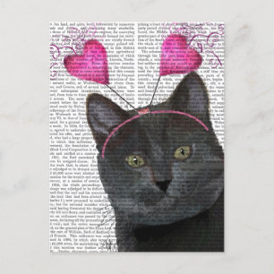 Postal Festiva San Valentín de gato negro