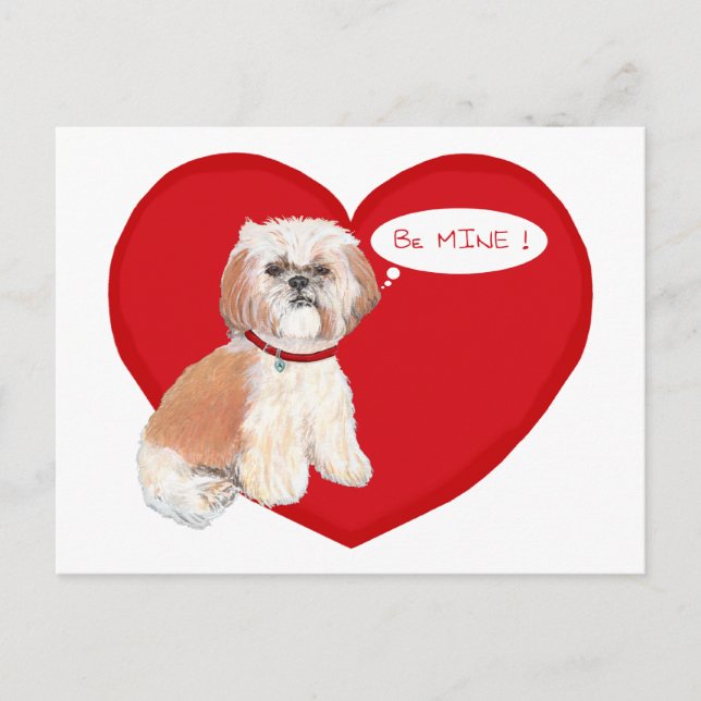 Postal Festiva San Valentín de Shih Tzu (Anverso)
